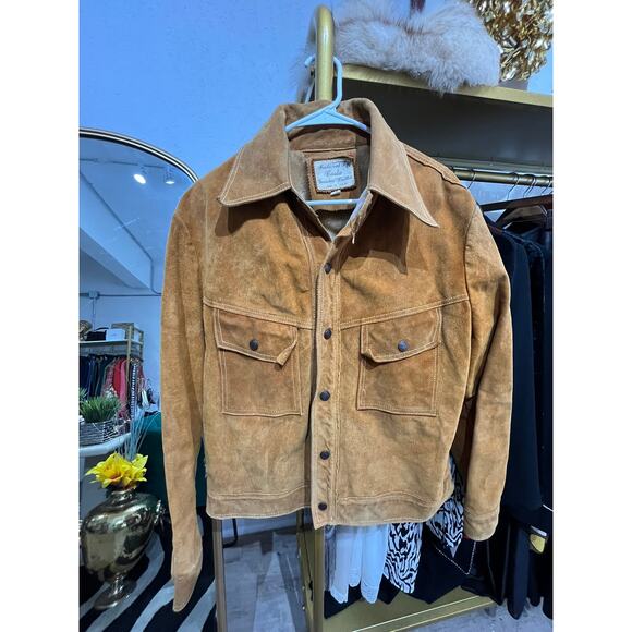 Costa Genuine Leather Other - Vintage Fashioned by Costa Suede Leather Jacket Men's Western Style Tan Browne